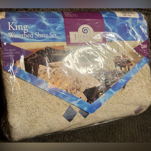 Vintage Sealed Jubilee King Size Crystal Design Waterbed Sheet Set - Picture 3 of 10